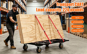 Folding Drywall Dolly with 4X6" Casters and 2000 LBS Load Capacity