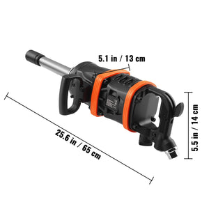 1 Inch Air Impact Wrench with 5175 ft-lbs Torque and 8 Inch Extended Anvil