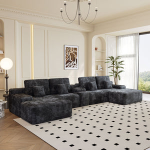 150'' Width 5-Piece Sectional Sofa with 2 Ottomans