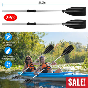 2Pcs Kayak Paddles Aluminum Alloy Detachable Canoe Paddle Boat Oars for Kayaking Boating Oar Fishing