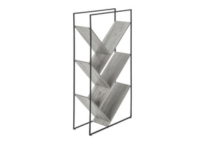 3-Tier Contemporary Bookshelf with Reclaimed Wood Finish