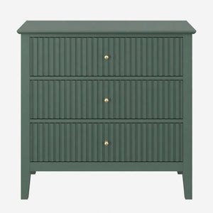 Fluted 3 Drawer Nightstand With Soft Close Slides