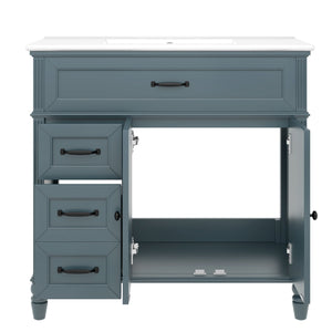 Bathroom Vanity With Sink, Freestanding Cabinet & Drawers