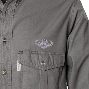 Shooter Shirt for Men with Embroidered Buffalo Logo - L/Sleeve