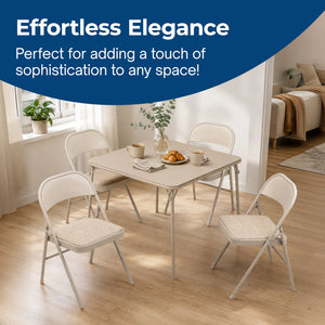 MECO Sudden Comfort 5 Piece 34x34 Card Table and 4 Chairs Folding Furniture Set
