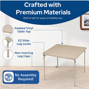 MECO Sudden Comfort 5 Piece 34x34 Card Table and 4 Chairs Folding Furniture Set