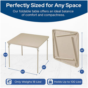 MECO Sudden Comfort 5 Piece 34x34 Card Table and 4 Chairs Folding Furniture Set