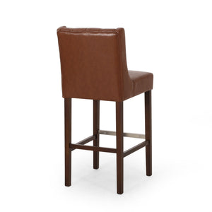 Solstara Upholstered Dining Barstool with Button Tufted and Wing Back