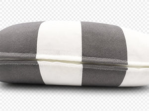2 Pack Outdoor Lumbar Pillow Covers - Gray/White Striped