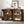 4-Door Large Storage Sideboard Buffet Cabinet with Glass Doors Arched Cabinet (Black)