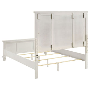 Copper - Queen Panel Bed With Structured Headboard And Slatted Design - White