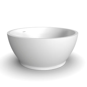 52.7 Inch Round Freestanding Solid Surface Soaking Bathtub