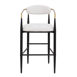 Upholstered Bar Stools With Backs for Kitchen Island (Set of 2) - Beige