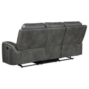 Forrest - Motion Reclining Sofa Comfort With Elegant Tufting And Wide Track Arms - Gray