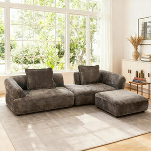 122" Modern L-Shaped Sectional Sofa with High-Density Foam and Chaise Lounge