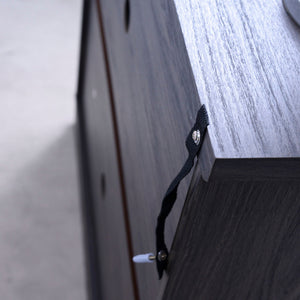 Elegant Sideboard With 2 Acrylic Mirrored Doors, Adjustable Shelf Storage