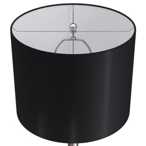 Lenuxe 24-Inch Contemporary Metal Table Lamp Set in Polished Nickel