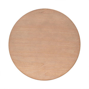 Minimalist Round Coffee Table With Shelf Storage - Natural