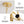 3-Light Gold Fabric Drum Pendant Light