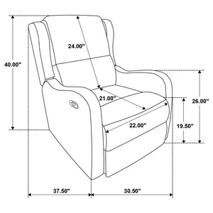 Cortland - Upholstered English Arm Recliner Chair Comfort Enhancing Lounge Chair - Ivory