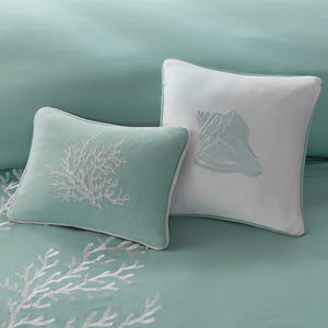 Oversized Cotton Jacquard Comforter Set Aqua Cal King