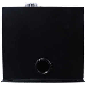 Heavy Duty Hydraulic Fluid Tank 10 Gal Steel Reservoir With Strainer, Gauge & Breather Cap For Tractors & Trucks - Black