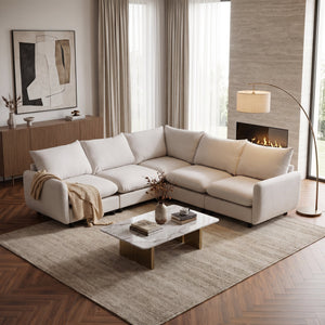 99 in. Oversize 5-Piece L Shaped Modular Sectional Sofa