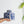5x5x8' Hand Painted Square Canister with Blue and White Floral Pattern