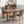 French Style Solid Wood Frame Antique Painting, Hand-Pulled Buckle Decoration Artificial Dining Chair With Nailhead Trim, Wood Legs