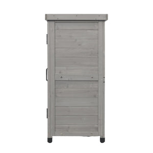 Potting Bench With Storage Cabinet And Metal Table Top For Outdoor