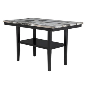 5 Piece Counter Dining Set With Table, Chairs - Black / Brown