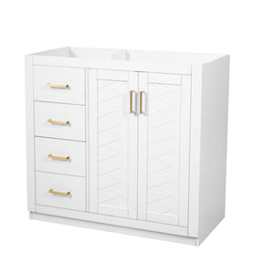 Retro Style Bathroom Vanity, 3 Drawers & Soft Closing Doors