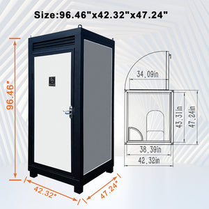 Person Portable Toilet Cabin – Outdoor Restroom with Light, Sink & Vent Fan