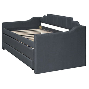 Upholstered Simple Design Daybed With Trundle And 3 Drawers