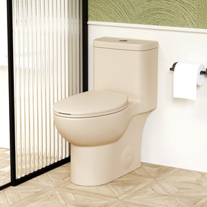 1.1/1.6 GPF Tornado Flush One-Piece Toilet with Comfort Chair Seat ADA Height 17"