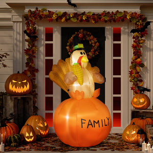 Homcom 4.9ft Inflatable Thanksgiving Decoration Turkey