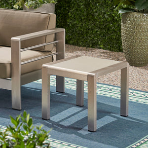 Cape Coral Contemporary Side Table With Frosted Glass Top