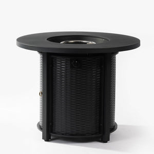 32" Propane Gas Fire Pit Table, 50000 BTU - Black Steel