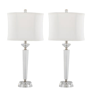 Diamond Torch 25.75' Contemporary Crystal Table Lamp Set of 2