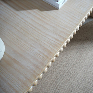 59in Console Table with Wood Beads and Curved Waterfall-Style Frame