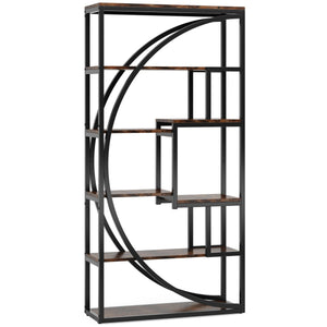 5 Tier Etagere Bookshelf With 8 Open Shelves Organizer For Living Room