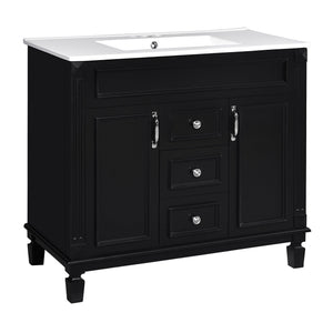 Bathroom Vanity With Top Sink and Soft-Closing Storage