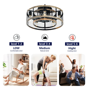 20'' Cage Ceiling Fan With Remote Control