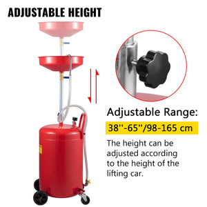 Waste Oil Drain Tank 20 Gallon Portable Oil Drain Air Operated Drainer