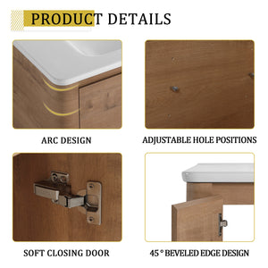 64'' Freestanding Bathroom Vanity with Ceramic Sink