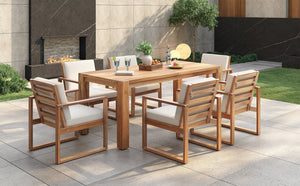 TREXM Patio Table and Chairs Set, 7-Piece Outdoor Dining Set for 6