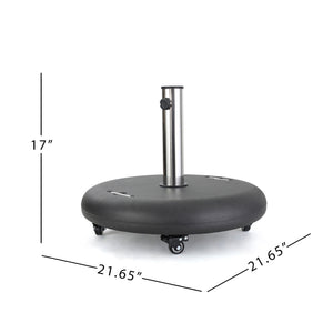 Wheelie Round Umbrella Base With Stainless Steel Holder