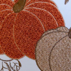 Embroidered Harvest Pumpkin Pillow – Autumn Harvest Accent Cushion