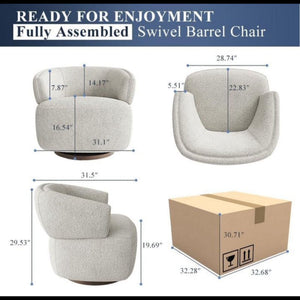 Swivel Barrel Accent Oversized Club Chair
