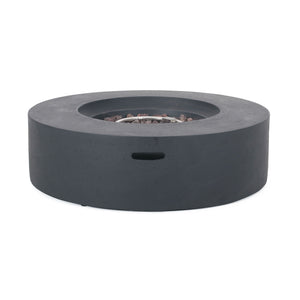 Modern Lightweight Concrete Outdoor Circular Fire Pit 50,000 BTU